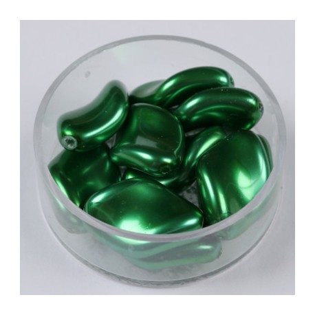 Voščene steklene zvite 19 x 13mm, T. Zelena, 10 kosov