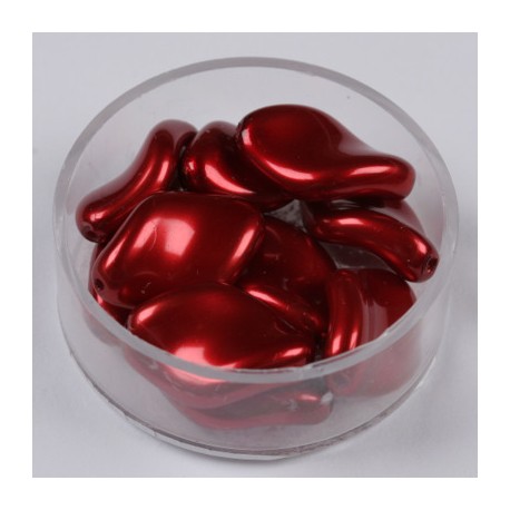 Voščene steklene zvite 19 x 13mm, T. Rdeča, 10 kosov