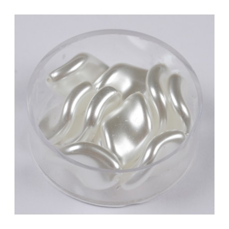 Voščene steklene zvite 19 x 13mm, Bela , 10 kosov