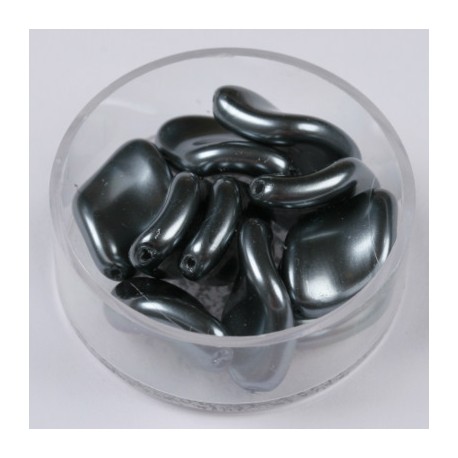 Voščene steklene zvite 19 x 13mm, Antracit, 10 kosov