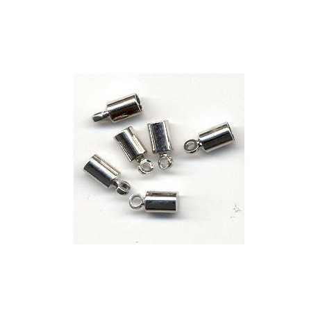 Zaključne kape za vrvico 3mm, Platinaste b. 6 kosov