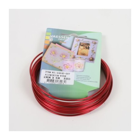 Aluminijasta žica 2mm x 5m, Rdeča