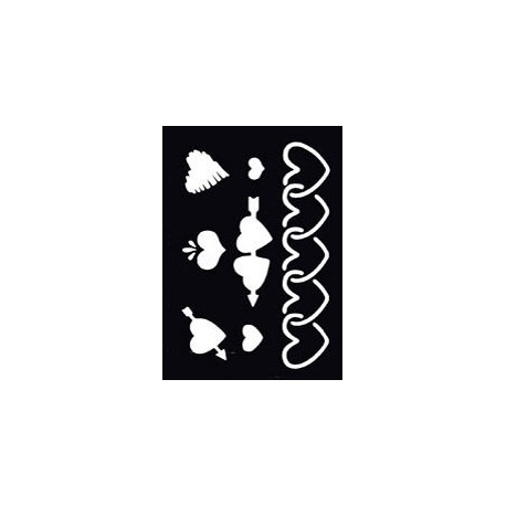 Embossing šablona 80 x 60mm, Srčki