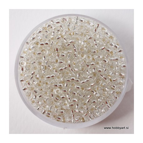 Miyuki perle 2,2mm, Sr, sredica kristalne 12g.