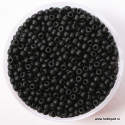 Miyuki perle 2,2mm, Mat transparentna Črna 12g.