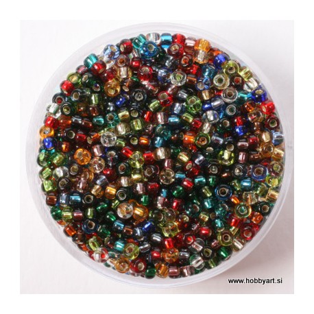 Miyuki perle 2,2mm, Sr. sredica Mešane 12g.