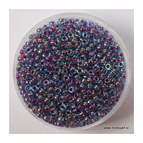 Miyuki perle 2,2mm, Barvna sredica Lila - modre 12g.