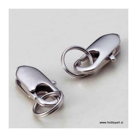 Karabin-kvaliteten 12mm + obroček, Platinaste b. 3 kosi