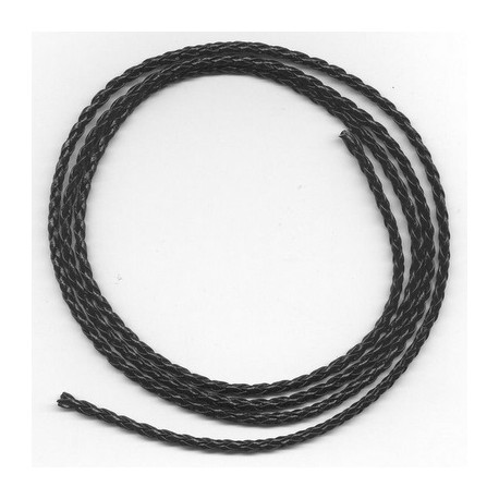 Usnjen pleten trak 3mm x 1m, Črna