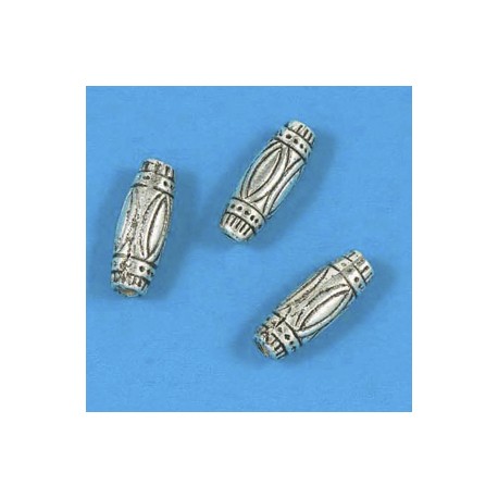 kovinske perle 18 x 7mm,srebrne b., 10kos