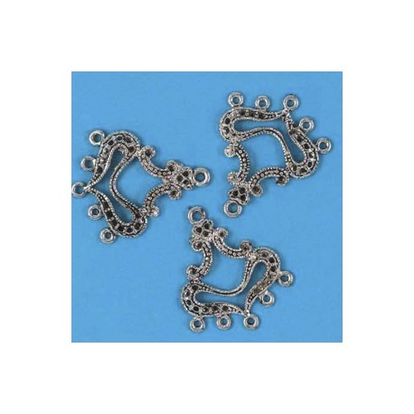 Kovinski ornamenti set 5, platinaste b.