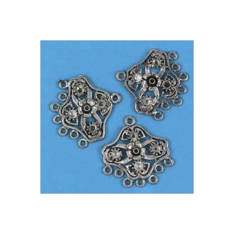 Kovinski ornamenti set 5, platinaste b.