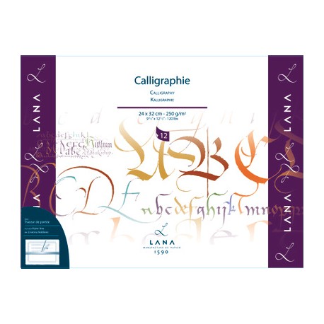 Blok za Kaligrafijo, bel 250g. 12 listov