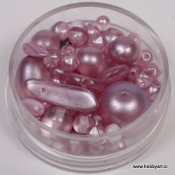 Voščene steklene perle mešane cca 6 do 15mm, Flider 19g.