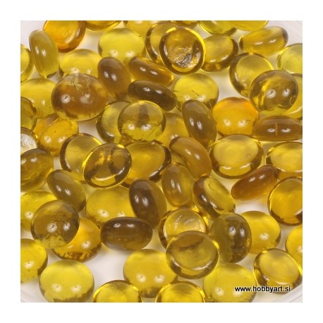 Steklena zrna premer 1cm, Rumena 250g.