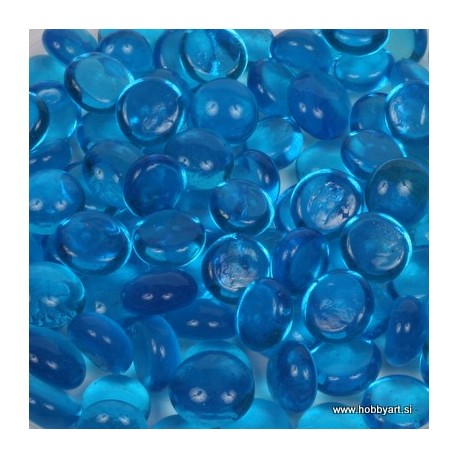 Steklena zrna premer 1cm, Turkizna 250g.