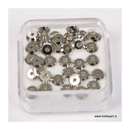 Metalni zaključni krogci pr. 4mm, Platinaste b. 40 kos