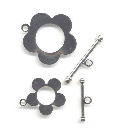 Zaključka v obliki rože 27 + 19mm, Platinaste b. 