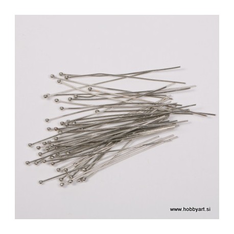 Palčka z bunkico 40mm, Platinaste b. 50 kos