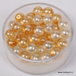 Kristalne perle 6mm, mešane Bež, 40 kosov