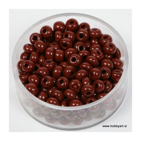 Perle neprosojne t. rjave 4,5mm, 17g.