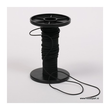 Vrvica iz kavčuka 1,2mm x 10m, Črna