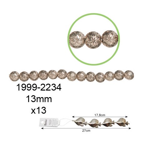 Kovinske perle velike Okrogle 13mm, 13 kosov