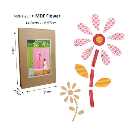 Roža XXL iz MDF lesa, 14 delna 100 x 200cm
