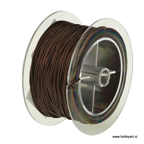 Povoščena tekstilna vrvica 1mm, Rjava 50m