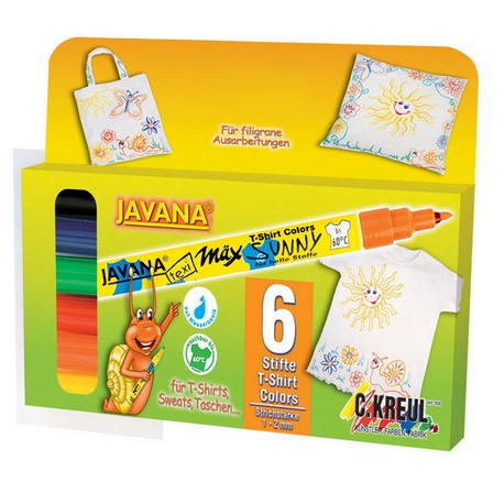 Javana marker za tekstil tanek 6 barv