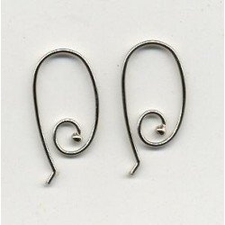 Osnova za uhane 13 x 24mm, 2 kosa, Platinaste b.