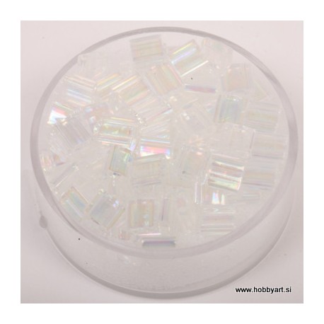 Tila perle 5 x 5 x 1,9mm, Transparentna biserna 6g.