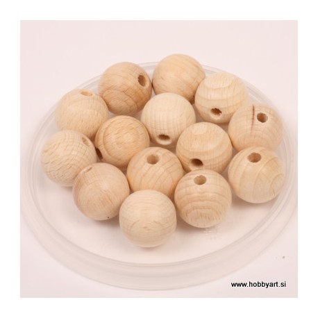 Lesene kroglice natur 18mm, 14 kos pr. luk. 4mm