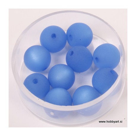 Polaris perle mat 10mm, Modra 10 kos