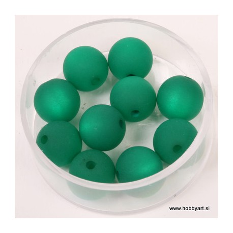 Polaris perle mat 10mm, Zelena 10 kos
