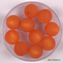 Polaris perle mat 10mm, Oranžna 10 kos