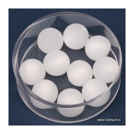 Polaris perle mat 10mm, Bela 10 kos