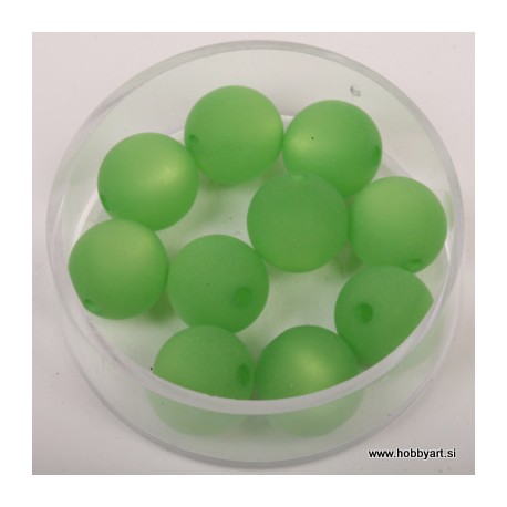 Polaris perle mat 10mm, Sv. zelena 10 kos