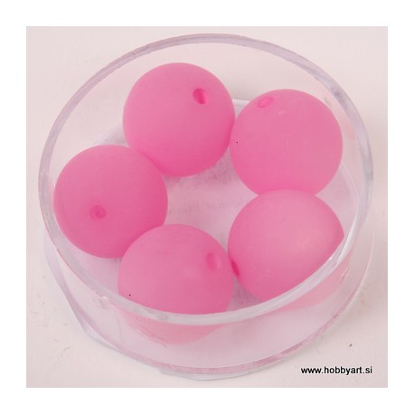 Polaris perle mat 14mm, Pink 5 kosov