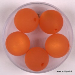 Polaris perle mat 14mm, Oranžna 5 kosov
