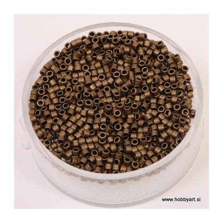 Delica perle 2mm, mat Tem. bronza 4g.