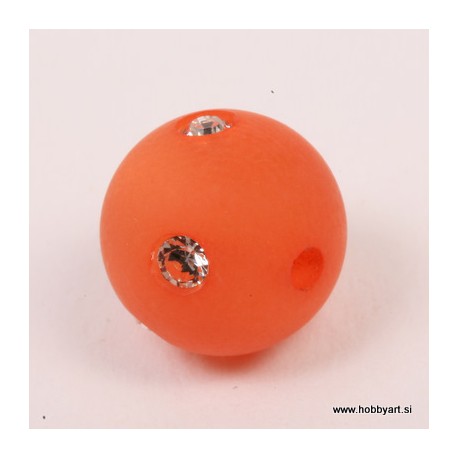 Polaris perla z biserčki 10mm, Oranžna 1 kos