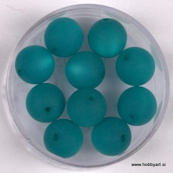 Polaris perle mat 10mm, Turkizno zelena 10 kos