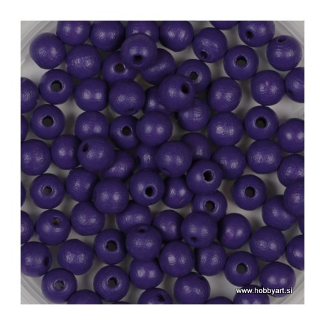 Lesene perle 4mm, Vijola, 165 kosov