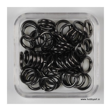 Zaključni obroček trši, 6mm, Antracitne b. 50 kosov