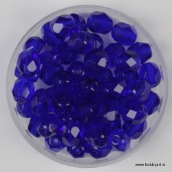 Brušene steklene perle 6mm, azurno modre 50 kosov