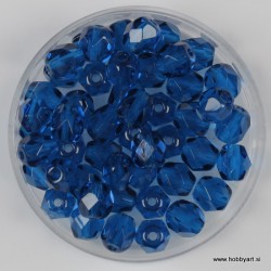 Brušene steklene perle 6mm, capri modre 50 kosov