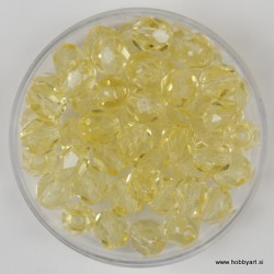 Brušene steklene perle 6mm, sv. rumene 50 kosov