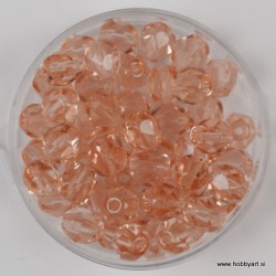 Brušene steklene perle 6mm, roza 50 kosov