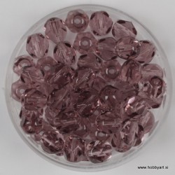 Brušene steklene perle 6mm, amnetist 50 kosov